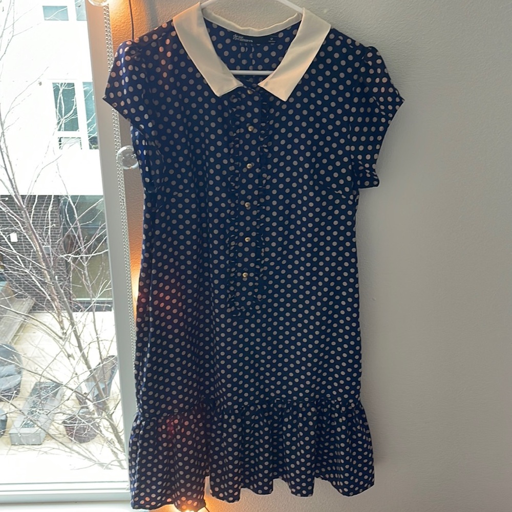 Retro drop waist polka dot dress